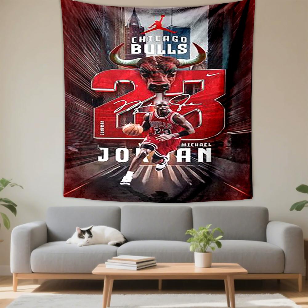 Michael Jordan 23 Chicago Bulls Wall Decor Tapestry Hanging Tapestry for Bedroom Living Room Gift
