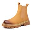Мужские ботинки челси 2025 Осень и Зима Помощь Британские Дымчатые Ботинки Теплые Снежные Ботинки Черные Флисовые Ботинки Мартин Прилив