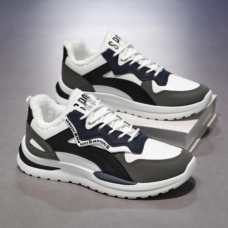 Хлопковая обувь мужская новая зимняя мужская обувь с флисовой подкладкой, утепленная, теплая, спортивная обувь мужская, модная повседневная обувь