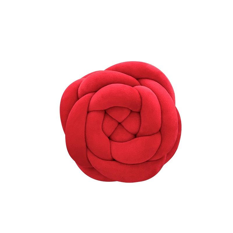 Плюшевая подушка с плетеной розой в скандинавском стиле для поддержки спины на диване, уютный элемент домашнего декора