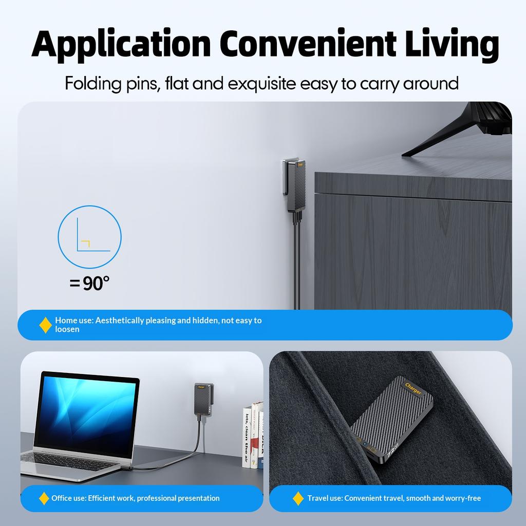 WLX-902 72 Вт Ультратонкое GaN Настольное Зарядное Устройство с Двумя Портами USB-C Быстрая Зарядная Станция для Планшетов/Телефонов/Ноутбуков