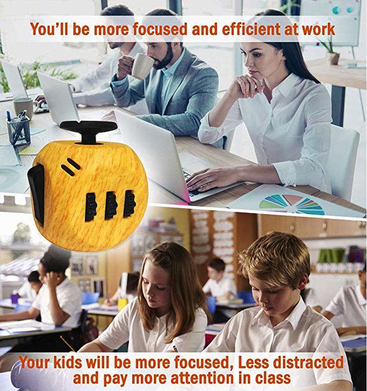 Fidget Cube Toy,Edc Fidgeting Toys Anti Stress Relief Toys,Anxiety Antistress Sensory Toy For Adults Kids Autism Adhd 6 Sides