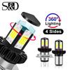 Motorcycle Headlight Bulbs H6 BA20D H4 LED Hi Lo Beam Moto LED Headlight Motorbike LED Lamps Conversion Kit Bulbs 1200LM 6000K