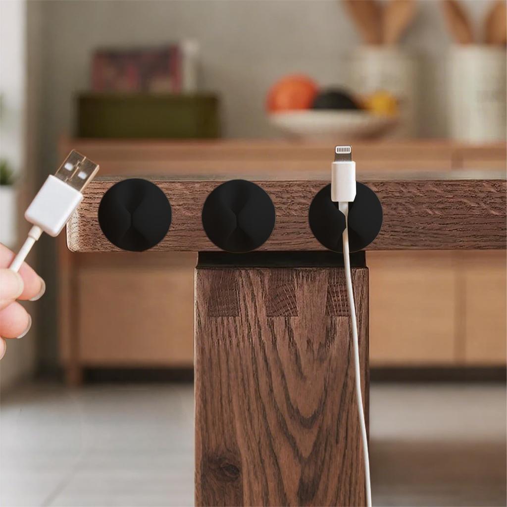 10PCS Desk Cable Organizer Clips for Wire Management Adhesive Cord Holders USB Charging Cables Office Desktop Organization