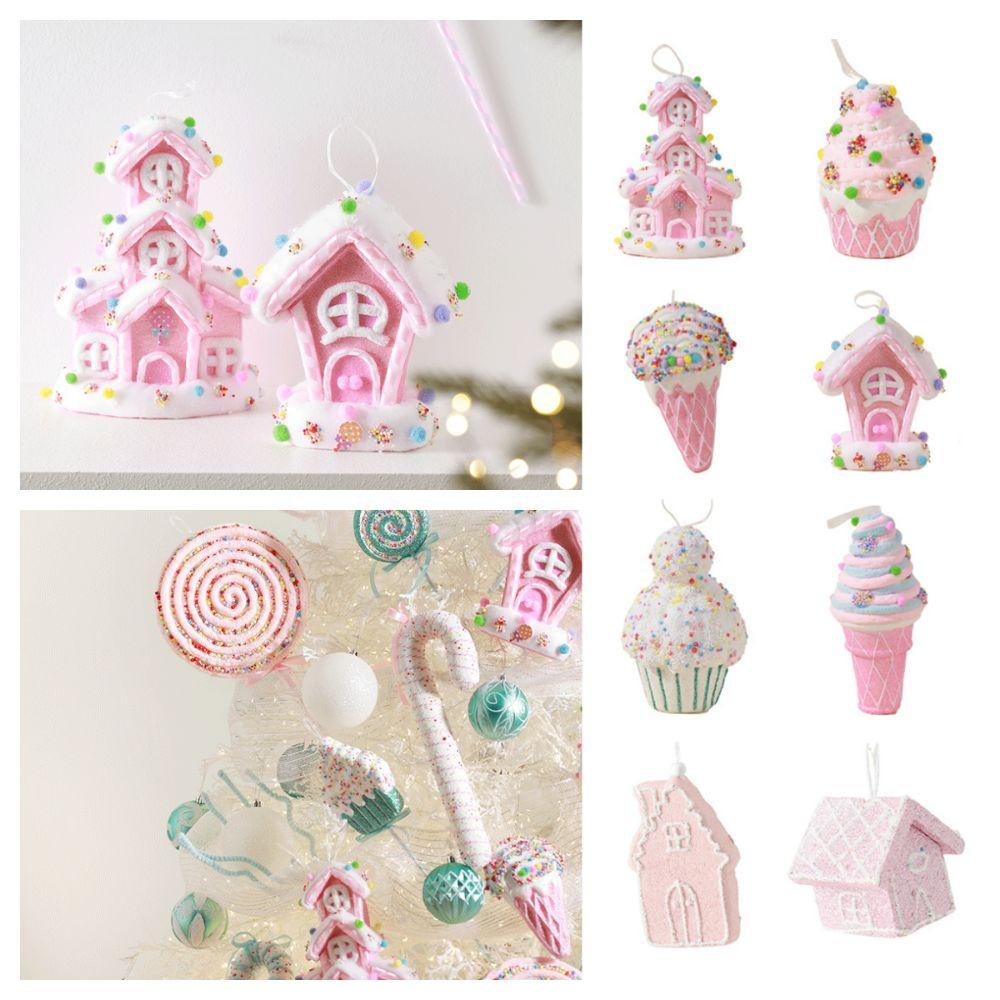 Cartoon Candy House Christmas Decorations Multicolor Hanging Pendants Cristmas