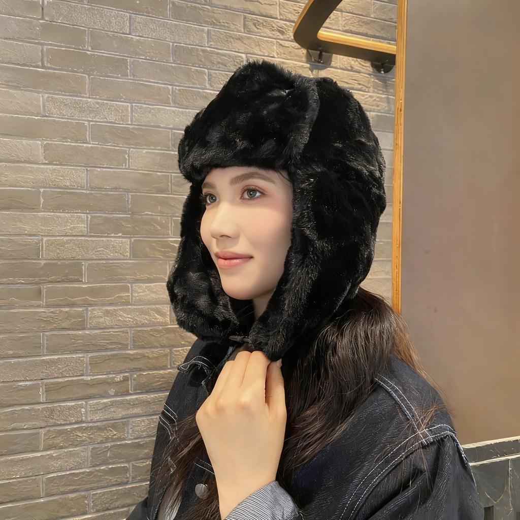Зимняя теплая плюшевая шапка-пилот из искусственного меха со съемными ушными клапанами - Шапка-бини для женщин, для холодной погоды, катания на лыжах, сноуборде, пеших прогулок, зимняя шапка