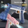 Водяной пистолет 1911 года с подсветкой, электрический, большой емкости, полностью автоматический Glock для детских игрушек.