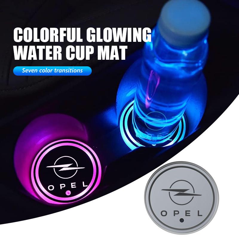 7 Color LED Car Cup Holder Light Pad Glowing Interior Decoration Mat For Opel Insignia Corsa Zafira Meriva Mokka Astra H K C D