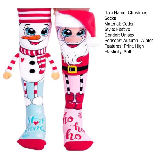 1 пара праздничных чулок для дома, рождественские носки с Санта-Снеговиком, модные эластичные носки для создания атмосферы