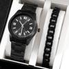 (Bracelet+watch) Fashion Men's Stainless Steel Quartz Watch Set (including Bracelet)
