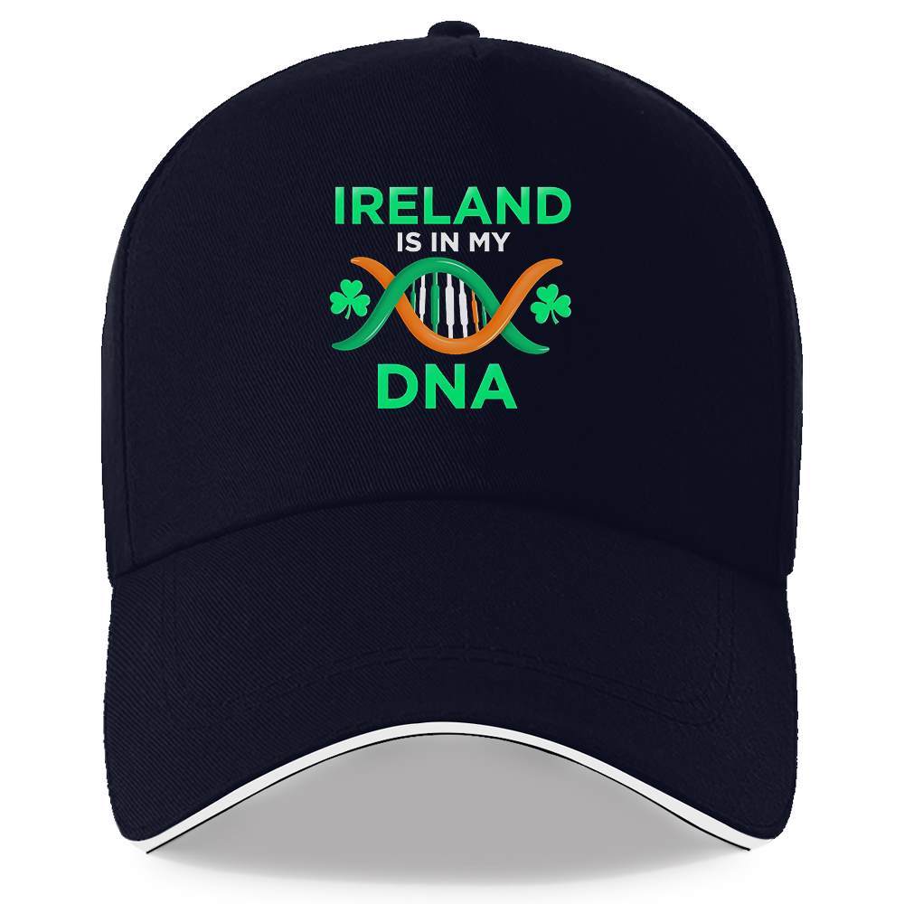Ireland Is In My DNA Shamrock Baseball Cap Adjustable Polyester Casual Hat for Men Women