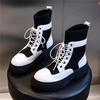 Boots Women's 2025 New Autumn and Winter British Wind Tube Leather Women's Shoes Fashion Elastic Short Boots Martin Boots Women's Trend