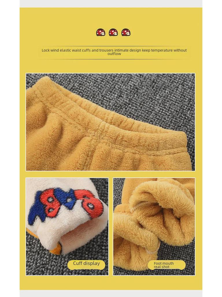 Фланелевая пижама для детей ранней весны: Милый бархатный комплект из двух предметов для мальчиков и девочек