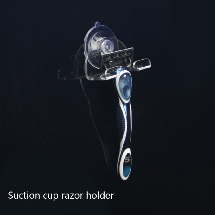 Practical for Razor Holder Rack Shelves with Suction Cup Hooks for Shower Bathro