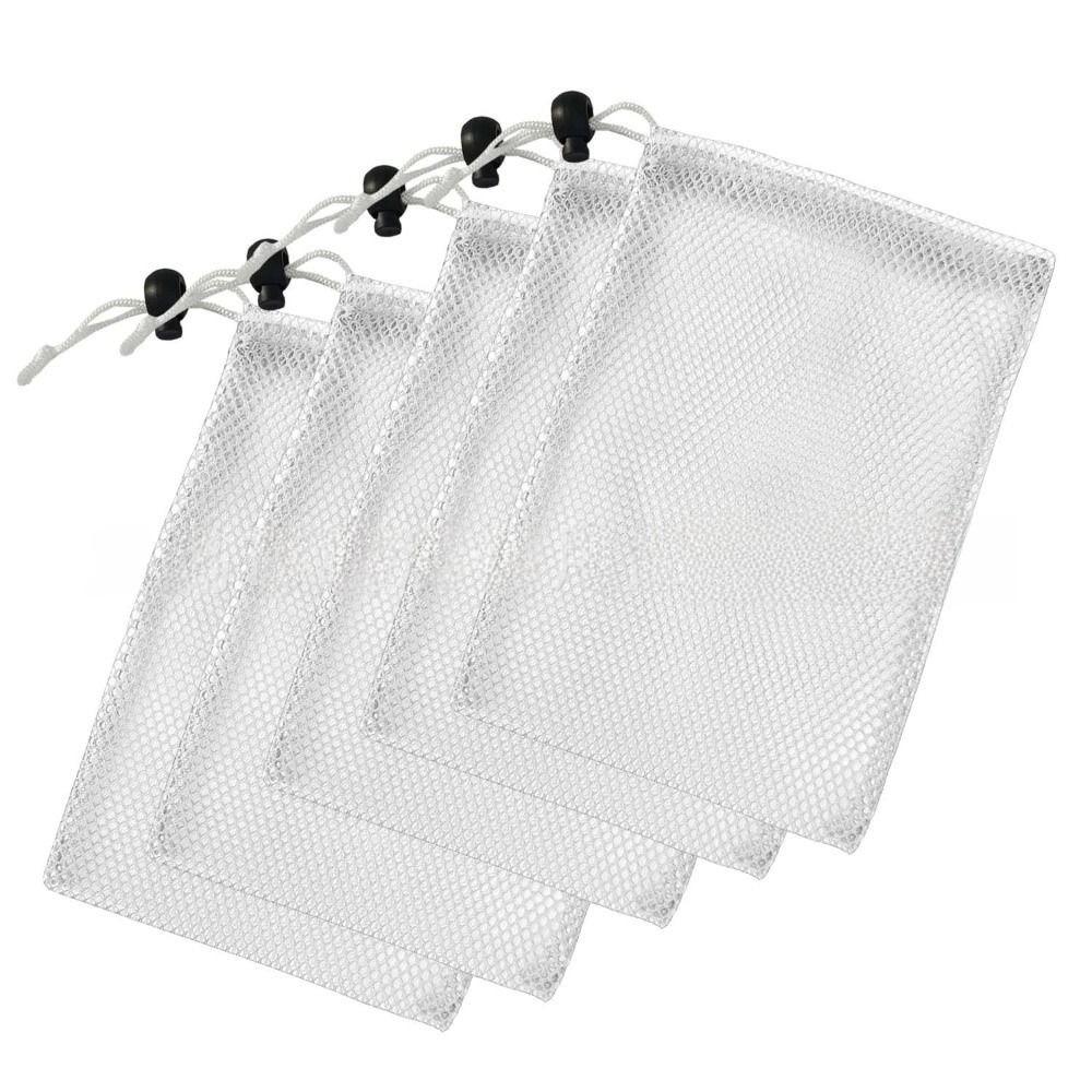 with Cord Lock Closure Small Mesh Bags Durable Black Pouch Mesh Drawstring Bags for Beach Games