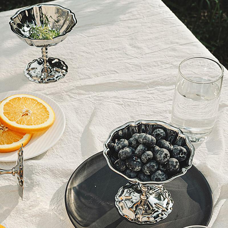 1 шт., чашка для мороженого из нержавеющей стали, фруктовая чаша, высокая чашка для молочного коктейля, высокая красивая салатница, декоративная для барной вечеринки