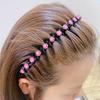 Vintage Non-slip Flower Headwear Wave Thin Headband Crystal Women Hair Hoop Korean Style Hairbands