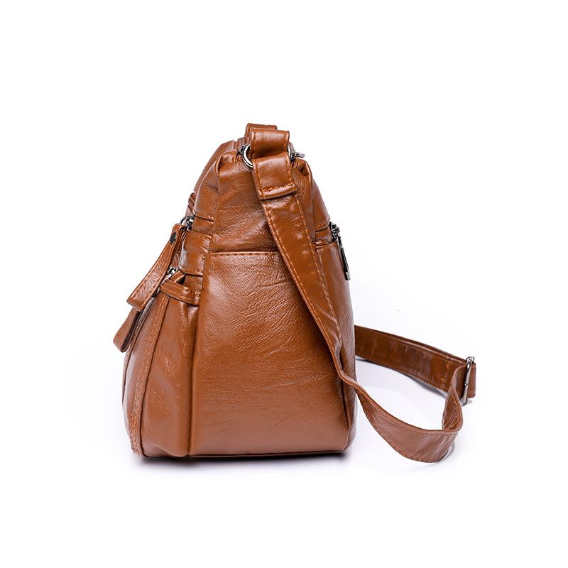 Женская кожаная сумка для матери среднего возраста, сумка через плечо, сумка с несколькими карманами