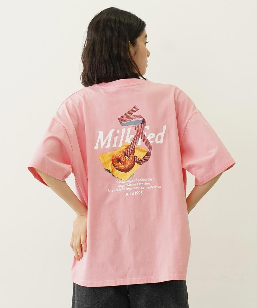 Milkfed Casual PRETZEL WIDE TEE In Pink Women's S/S