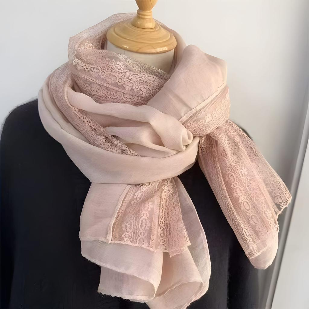 Korean version of lace cotton and linen scarf shawl summer thin small vest women's high-end versatile scarf scarf