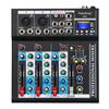 Depusheng HT4 Bluetooth Compatible Professional Portable Digital DJ Console with USB 4-Channel Mixer Audio Interface Mixing Board for Studio Recording