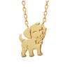[R7706] - Gold Plated 'Dog' Necklace - 37 Cm 13x12 Mm