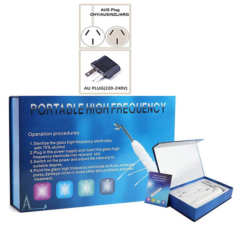 4-в-1 Высокочастотная палочка для лица Портативная Электротерапия Стеклянная трубка Электрод для лица Терапевтическая палочка Уход за лицом Удаление пятен от акне