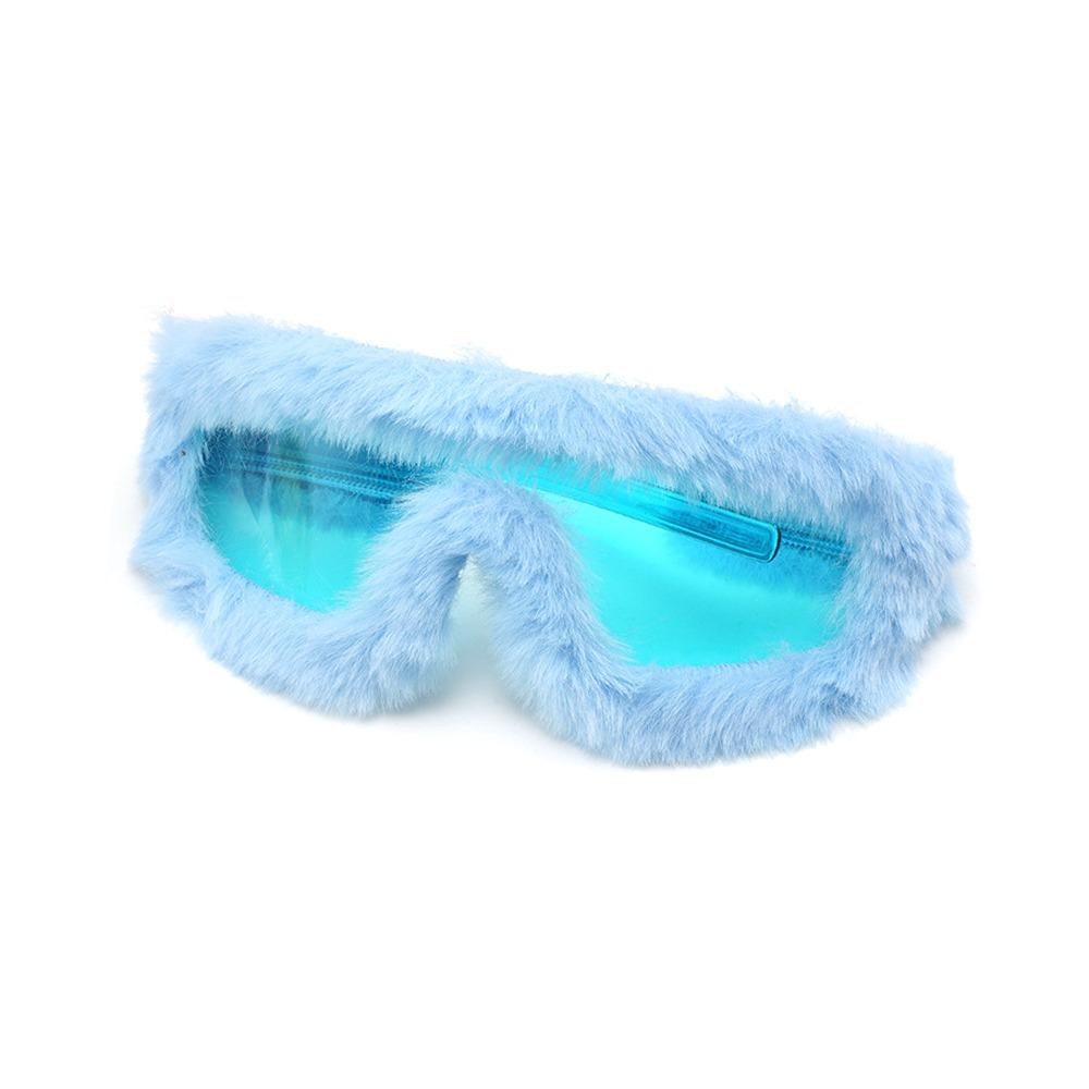 Soft Plush Sunglasses Furry Punk Sunglasses Y2K Winter Sunglasses  Winter Christmas Halloween Party