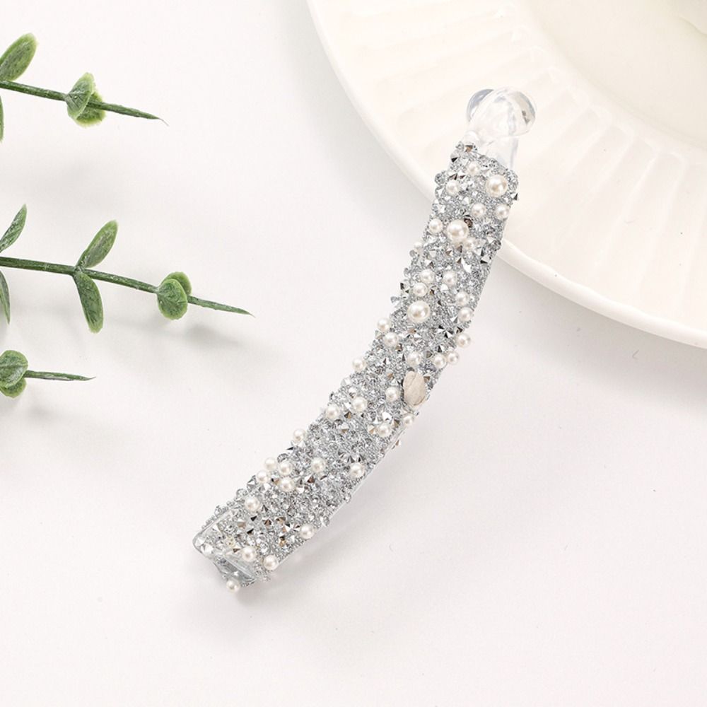 Women Girls Crystal Pearl Hair Claws Cute Sweet Hairpins Fashion Ponytail Holder