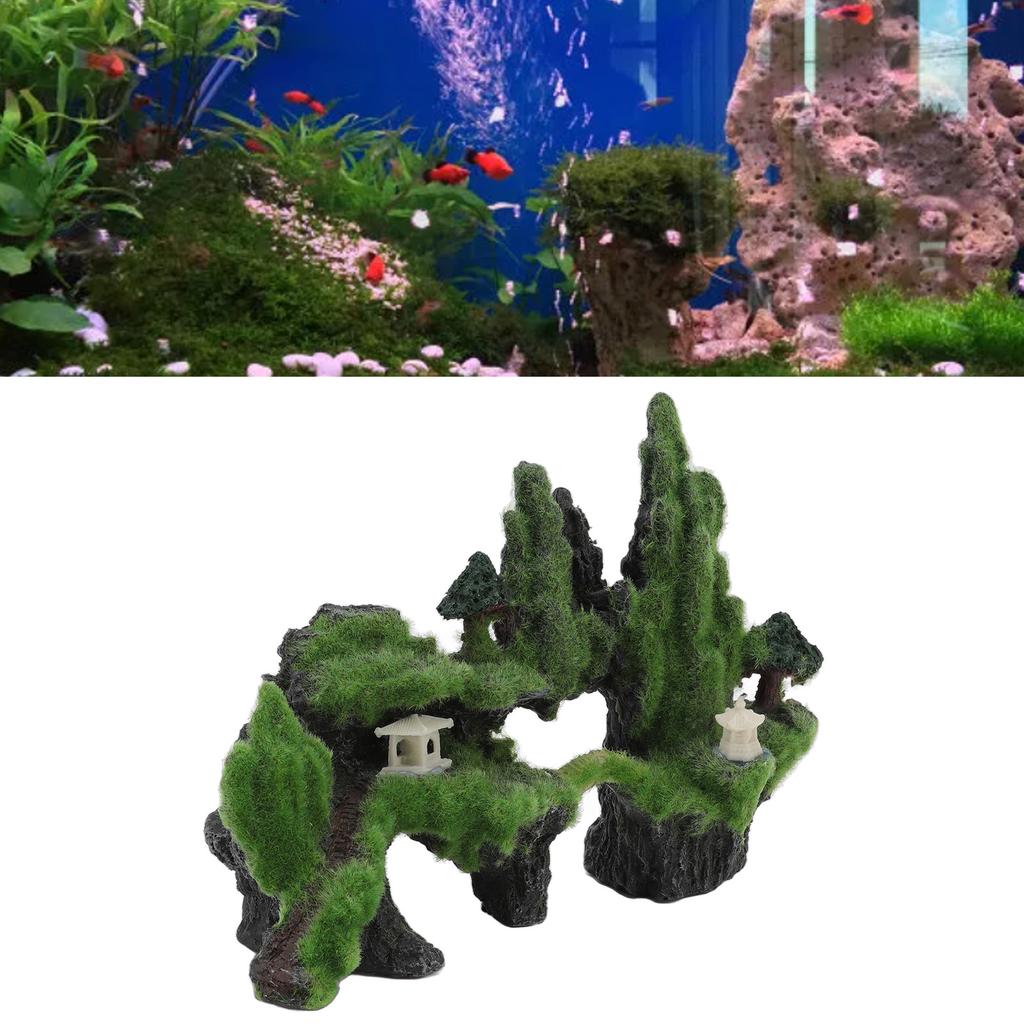 Искусственный моховой рокарий Украшение для аквариума Ornament из искусственного мха для аквариумных рыбок Террариума