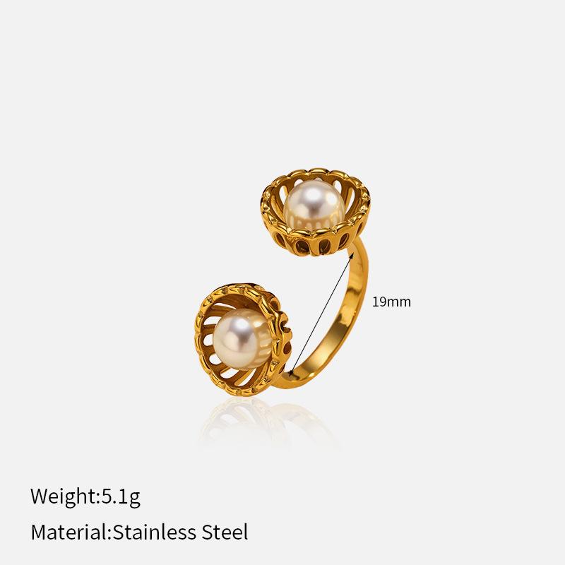 Premium sense light luxury women's ring stainless steel trend opening adjustable niche design titanium steel hot-selling jewelry