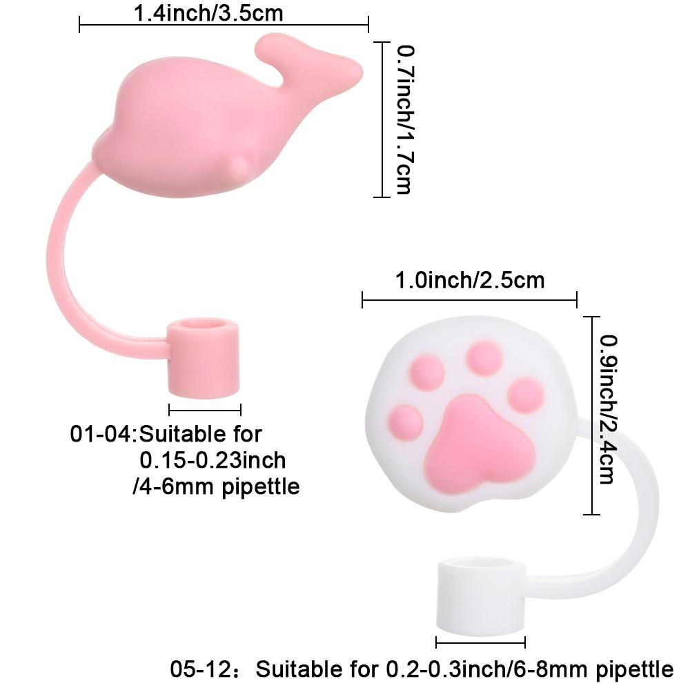 Airtight Straw Tips Cartoon Plugs Cover Cup Accessories Drinking Dust Cap Silicone Straw Plug