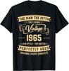 Vintage 60th Birthday Decorations Men Funny 1965 60 Birthday T-Shirt Custom Printed Graphic T Shirts Casual Camiseta Hombre