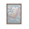 Pink Hearts On Clouds Pink Hearts On Clouds, 40X50 Cm, Gold Aluminum Frame, 230 Gsm Matte Paper