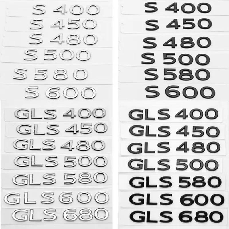 Car Trunk Letters Logo Chrome Decals Emblem Badge Sticker For Benz Maybach S480 S580 S600 S680 GLS480 GLS580 GLS600 GLS680 bfu1