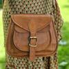 Маленькая коричневая кожаная сумка в деревенском стиле, Кожаная седельная сумка, Сумка в стиле бохо, Маленькая кожаная сумочка