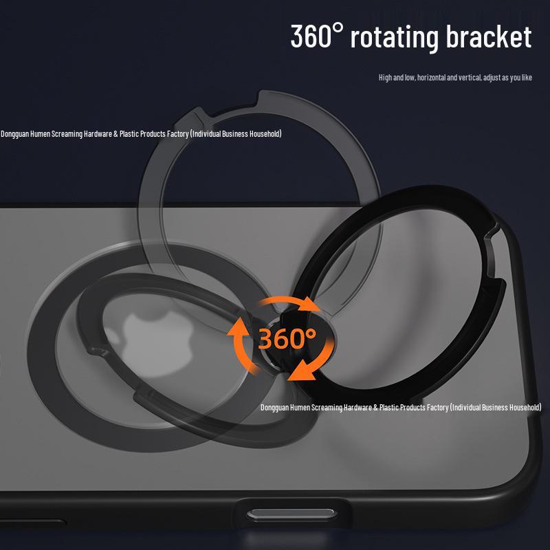 Apple iPhone 17 Pro 360° Вращающаяся подставка Магнитный защитный чехол с защитой от падения и текстурой кожи