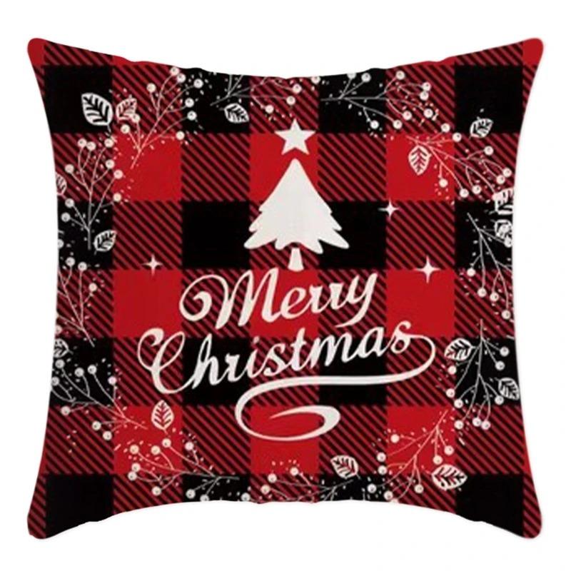 Merry Christmas Pillowcase 45X45Cm Throw Pillowcase Winter Christmas Decorations Home Tree Deer Sofa Cushion Cover New Year