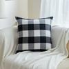 Polyester Cotton Black and White Checkered Pillow Cushion Cover Simple Style Bedside Checkerboard Checkerboard Pillow Back Cushion Cover