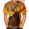 Men's Fashion Deer Hunting Camo 3D Printed T-shirt Men's Leisure Round Neck Short Sleeve T-shirt Plus Size Comfortable Top
