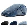 New Denim Cotton Beret Men Vintage Newsboy Cap Spring Autumn Casual Women Visor Fashion Cool Flat Hat Adjustable Berets Unisex