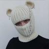 Хэллоуин Шапка Вязаная Кроличьи Уши Ветрозащитная Маска для Лица Реквизит для Вечеринки Сохраняет Тепло Обычный