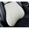 Luxury Car Neck Pillow Set Leather Embroidered Waist Backrest Lumbar Support Cushion Auto Seat Travel Headrest Pillow For