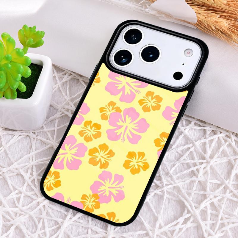 Hibiscus Flowers Floral Hybrid Phone Case for iPhone 17 Air 16 15 11 12 14 13 Pro Max Shockproof Cover