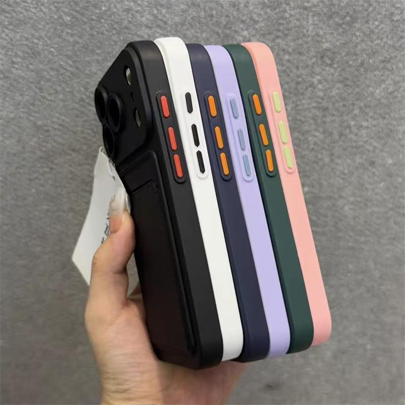 Кошелек с отделениями для карт, чехол для телефона For iPhone 17 Air 11 12 13 14 15 Plus 16 17 Pro Max, противоударный, мягкий, матовый, силиконовая задняя крышка