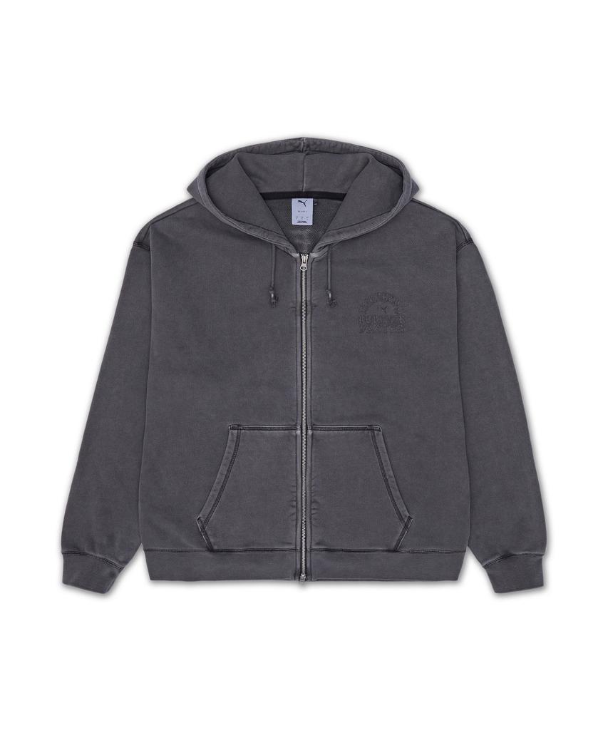 Puma Corded Full-Zip Hoodie - Flat Dark Grey / 634744-31
