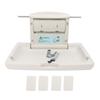 Baby Changing Station with Safety Strap Tissue Box Hooks Foldable Wall Mounted Diaper Changing
