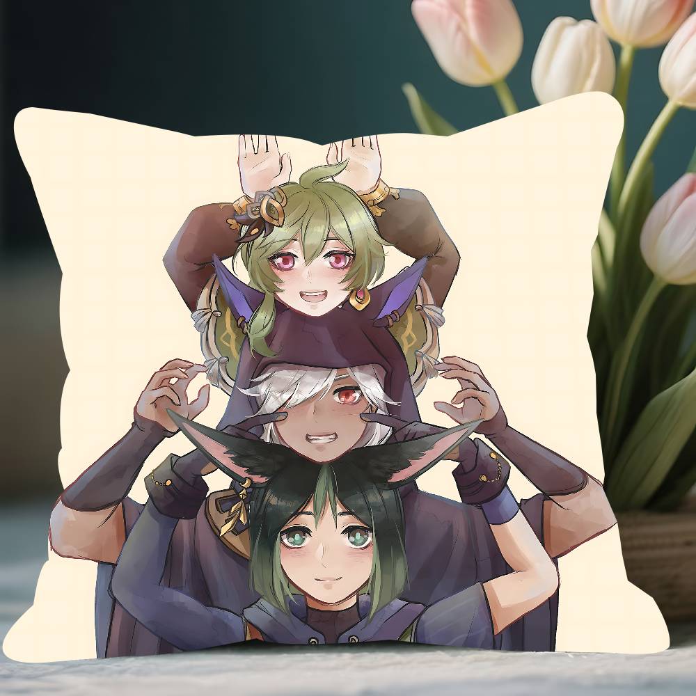 C-Коллей G-Геншин Импакт Наволочка Чехол на Подушку Дивана Декор Комнаты Подарок Ребенку
