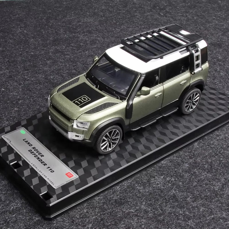 New 1/32 Die-cast Model Car Pull Back Car Toy Collectible for Land Rover New Defender 110 with Sound and Light Boys Gift Collection Ornaments