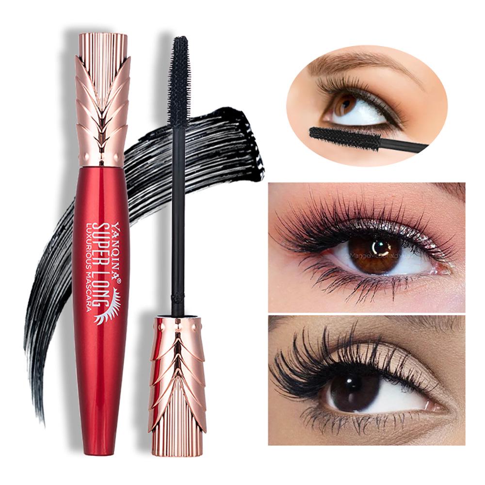 4D Mascara Waterproof Long Eyelashes Extension Silk Fiber Eyelash Black Mascara